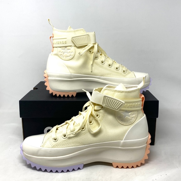 Converse Run Star Hike Platform Strap Shoes Women Size Canvas Soft Dune A05169C - Picture 3 of 10